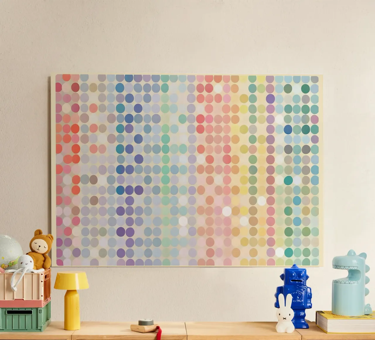 Gradiente arcobaleno Pixel Art - Modello a punti moderno alluminio dibond da vintagepod