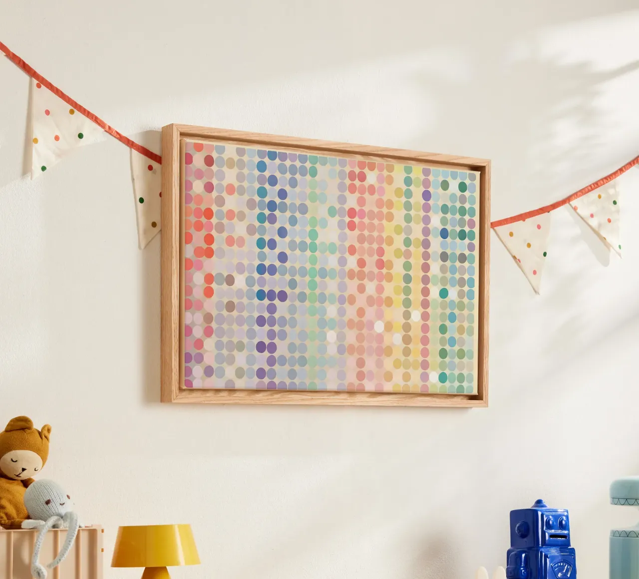 Gradiente arcobaleno Pixel Art - Modello a punti moderno tela da vintagepod
