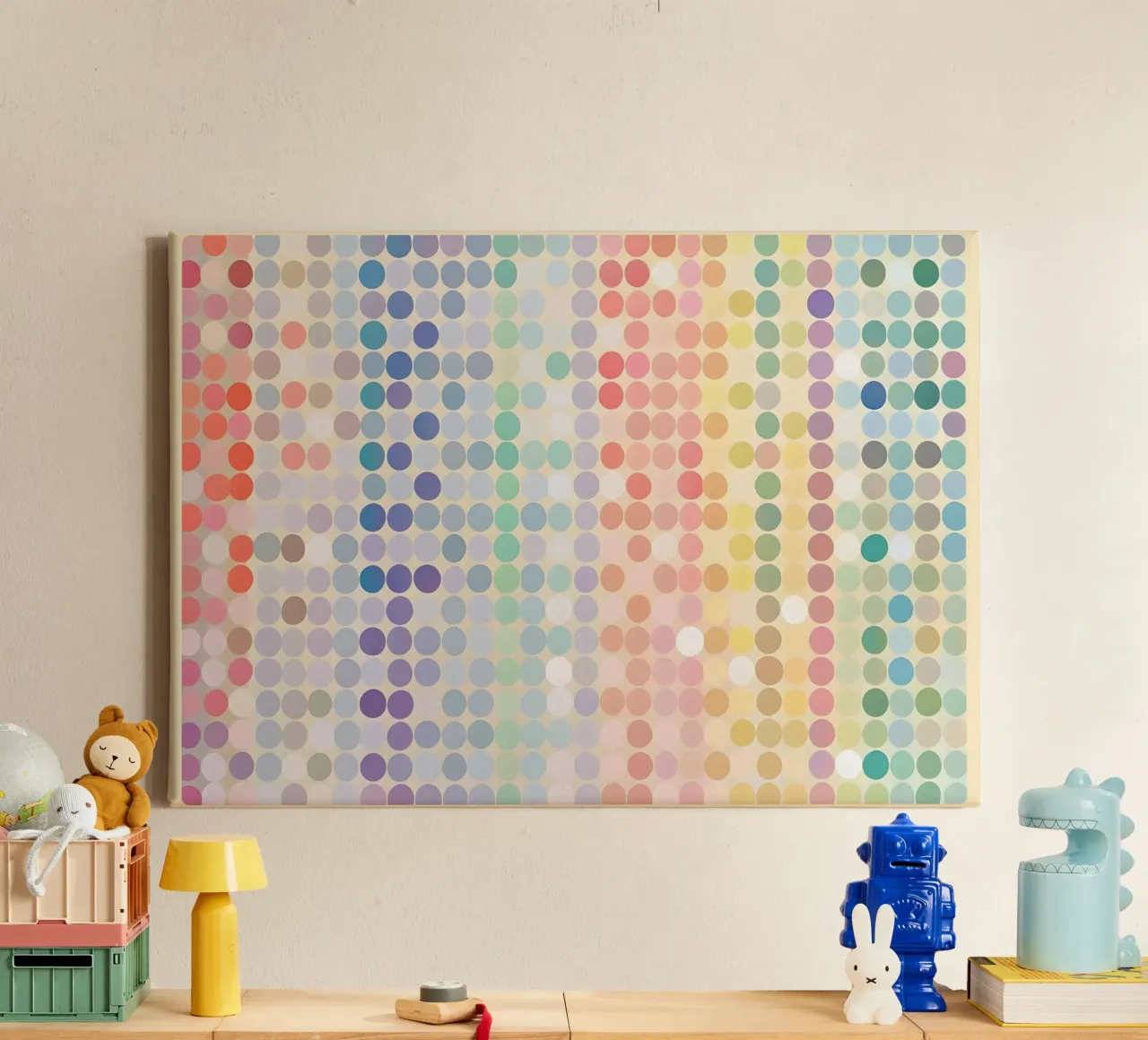 Gradiente arcobaleno Pixel Art - Modello a punti moderno tela da vintagepod