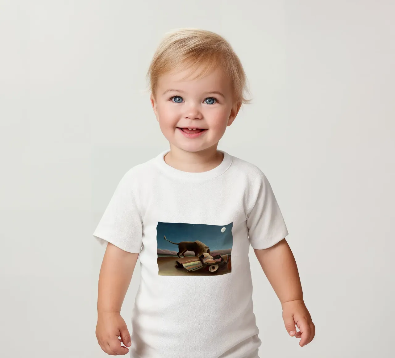 Henri Rousseau La gitana dormida baby t-shirt by 50 masterpieces