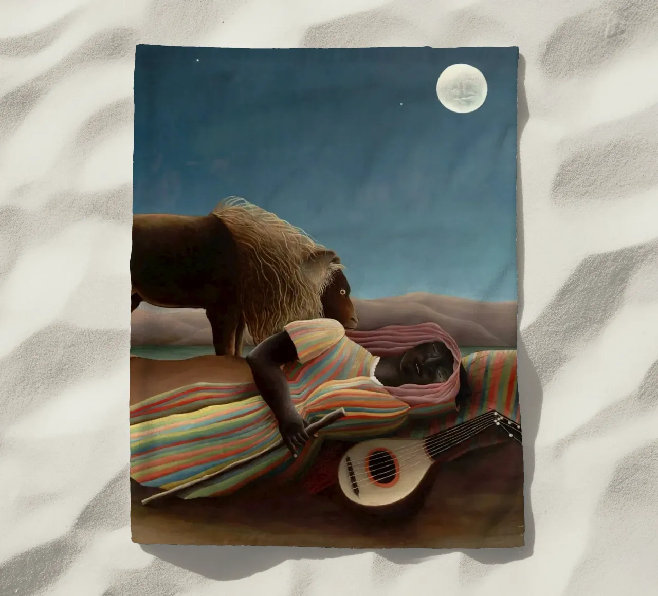 Henri Rousseau La gitana dormida beach towel by 50 masterpieces