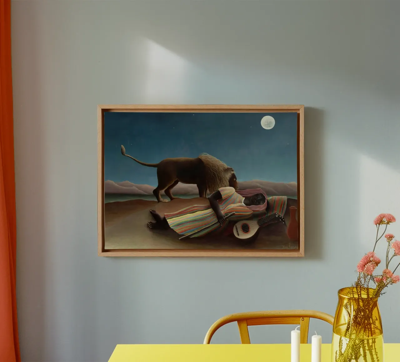 Henri Rousseau La gitana dormida canvas with Floater frame by 50 masterpieces