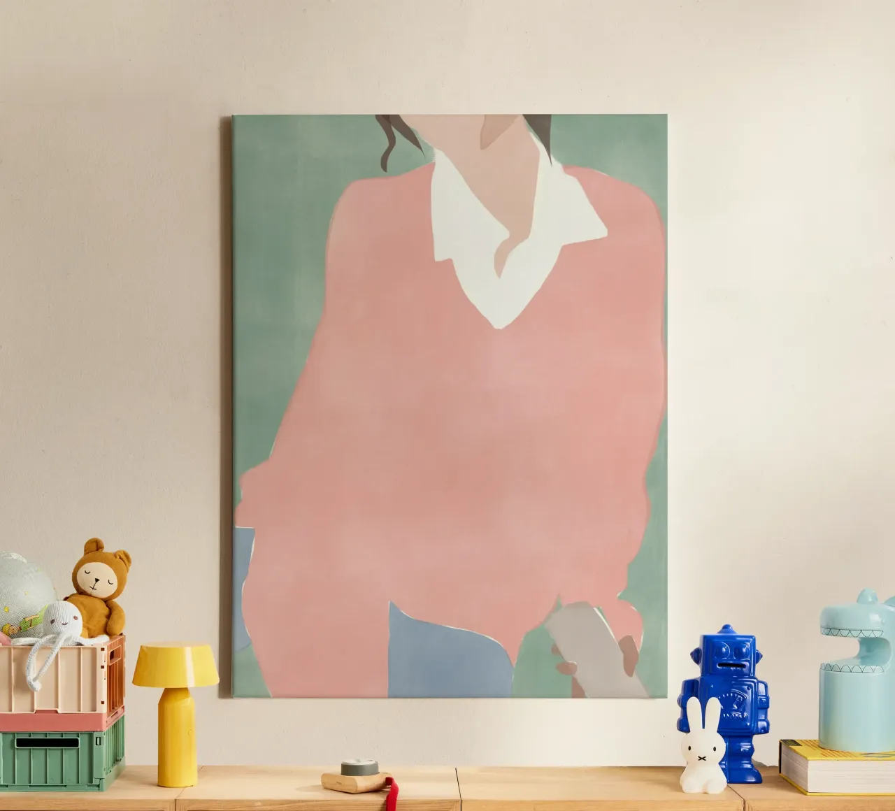 Modefiguur 07 canvas met Baklijst van Little Dean