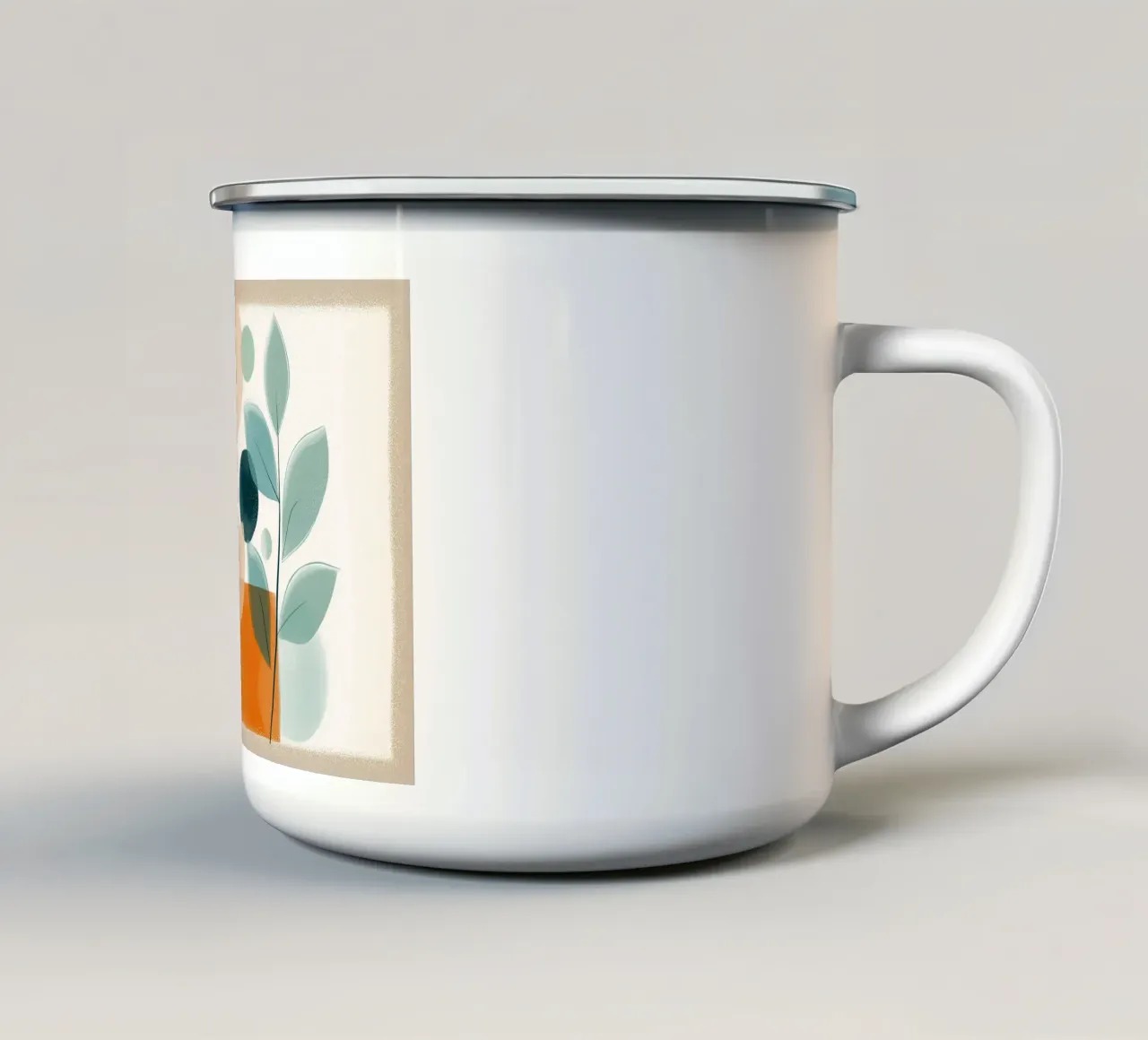 Astratto botanico moderno di metà secolo - Toni della terra tazza in smalto da vintagepod