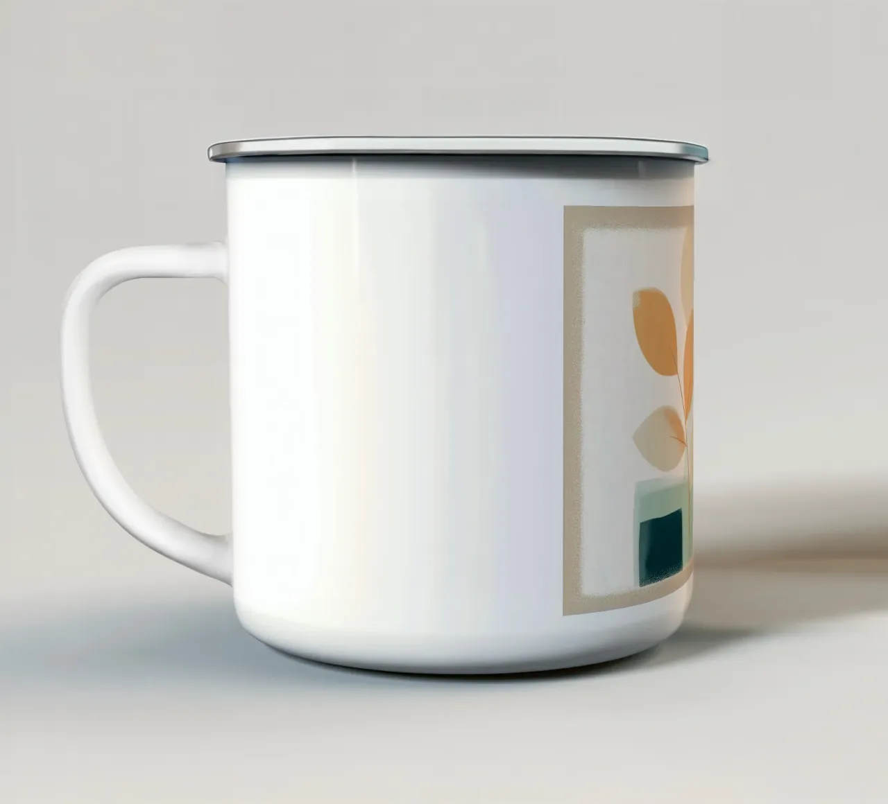 Astratto botanico moderno di metà secolo - Toni della terra tazza in smalto da vintagepod