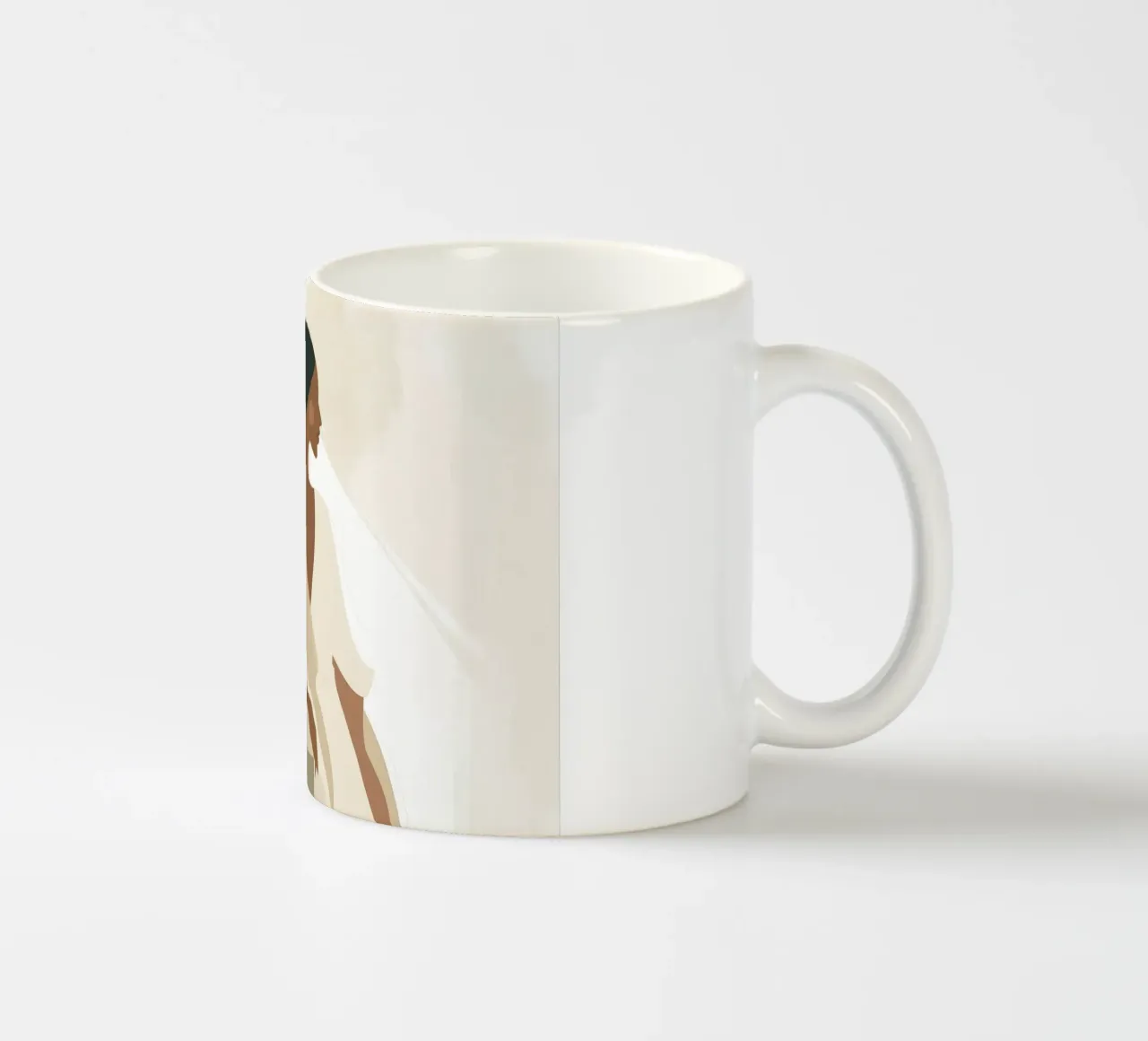Elegant Woman Portrait - Minimalist Serene Interior ceramic mug by vintagepod