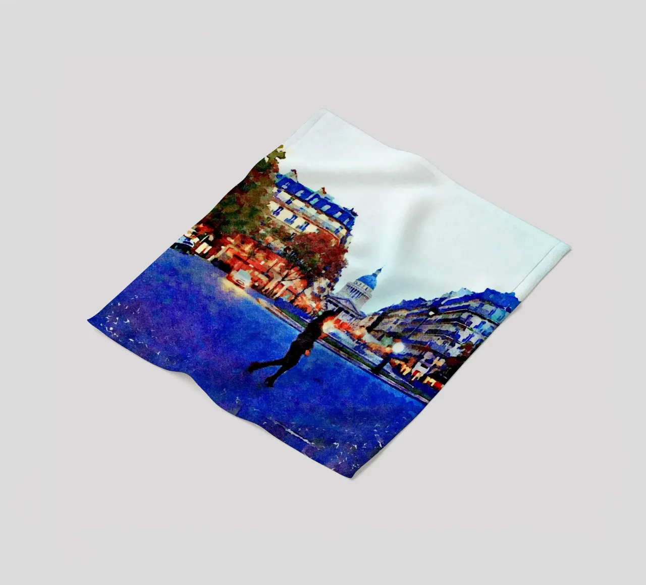 Walking in Paris fleece blanket by Massimo Frascogna