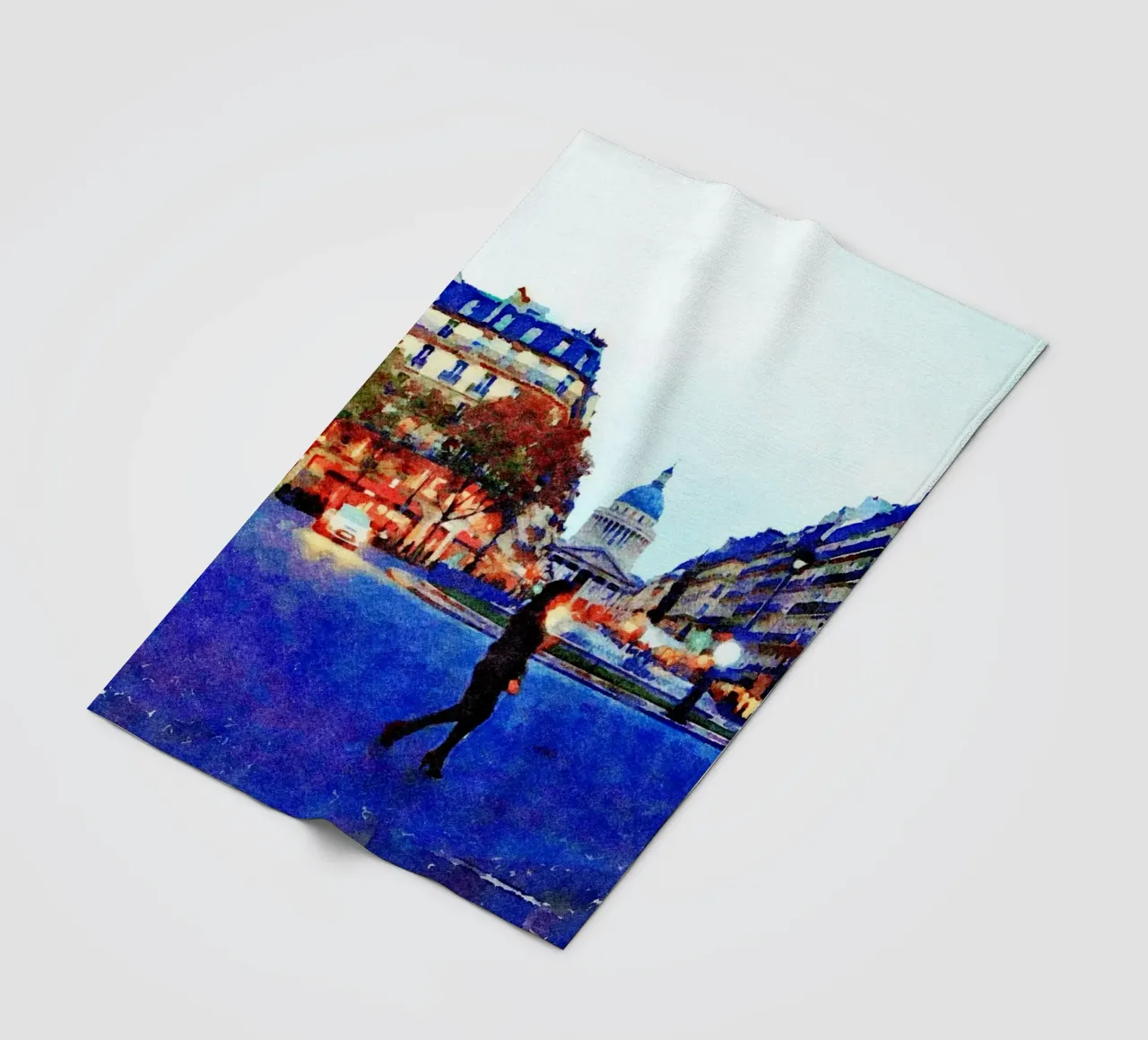 Walking in Paris fleece blanket by Massimo Frascogna
