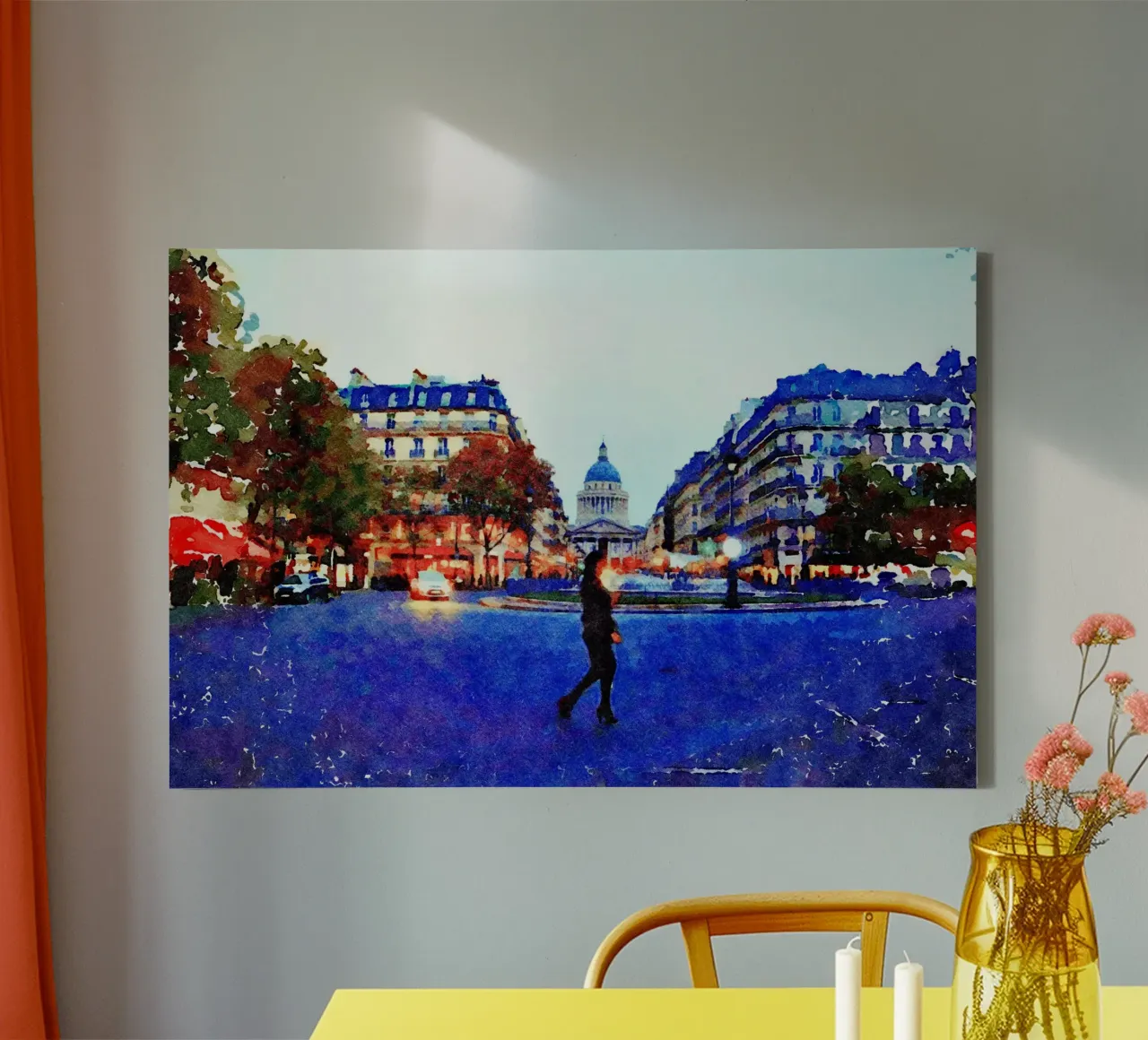 Marcher à Paris toile de Massimo Frascogna