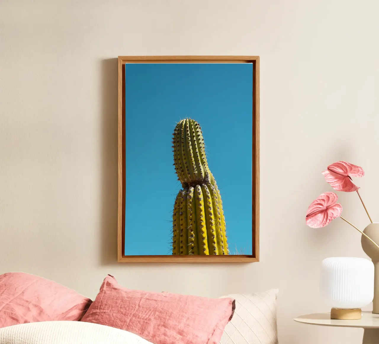 cactus desert canvas with Floater frame by Earthly Visions