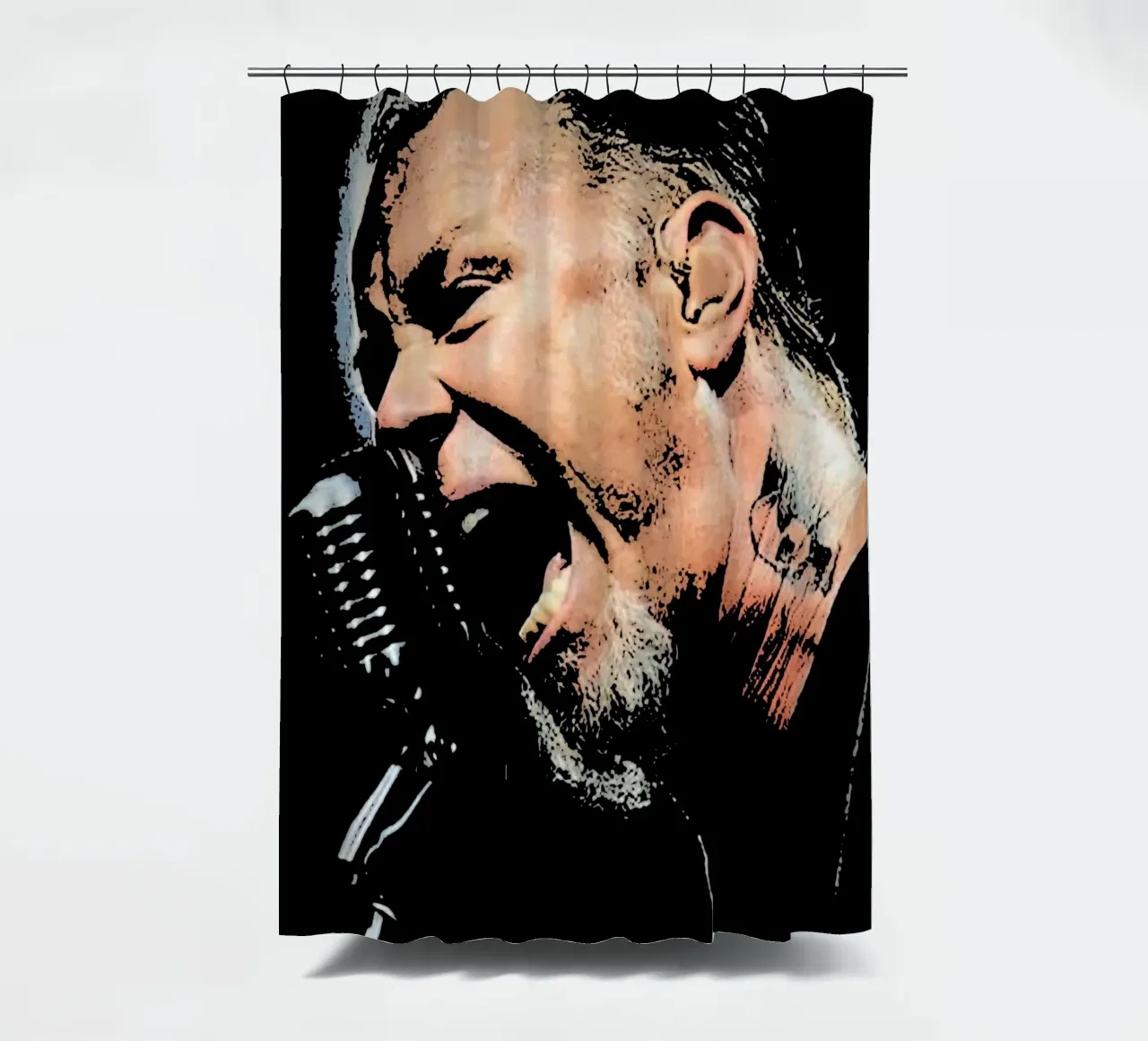 James Hetfield Metallichead band music 30 Art shower curtain by music soul