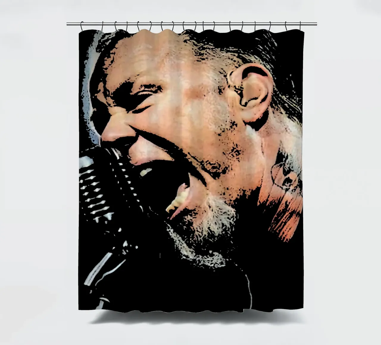 James Hetfield Metallichead band music 30 Art shower curtain by music soul