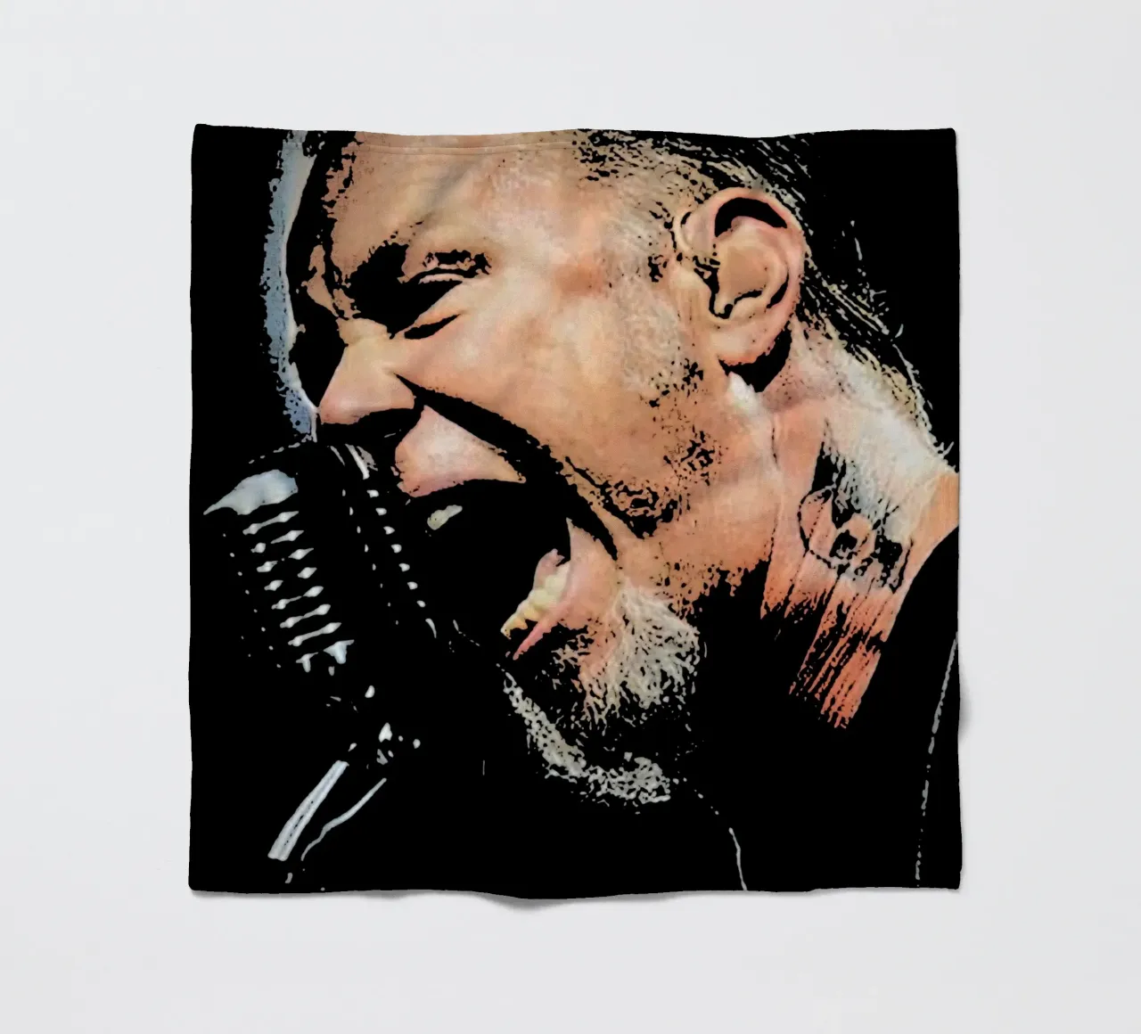 James Hetfield Metallichead band music 30 Art fleece blanket by music soul