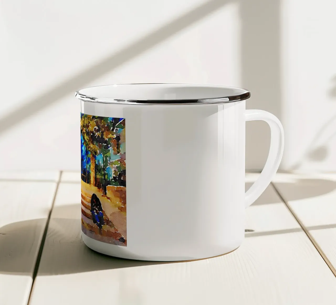 A Parigi tazza in smalto da Massimo Frascogna