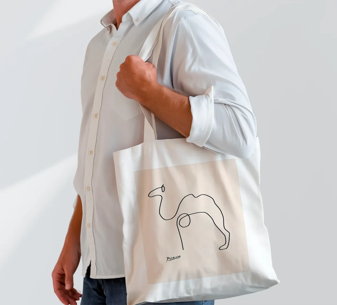 Pablo Picasso Camel Sketch borsa in juta da Mrs.Allen