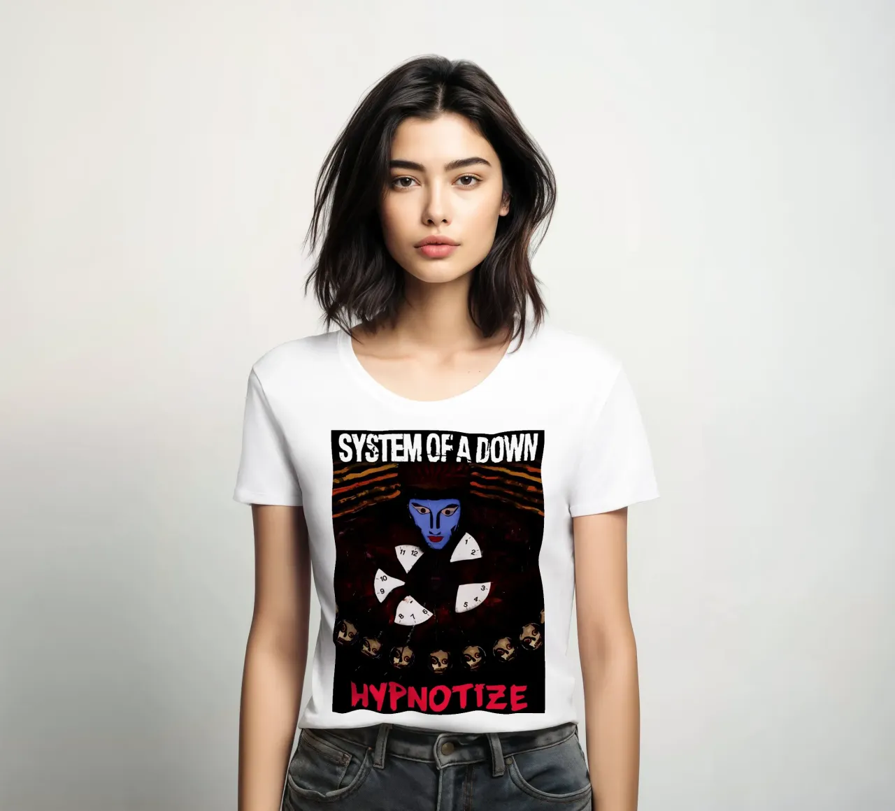 Le groupe System of a Down t-shirt ajusté pour femmes de vanhesling