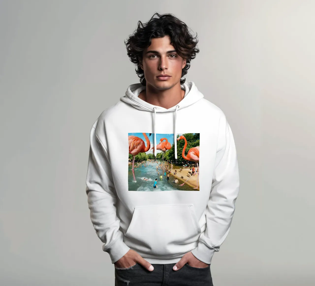 Flamingo shore felpa con cappuccio da MsGonzalez