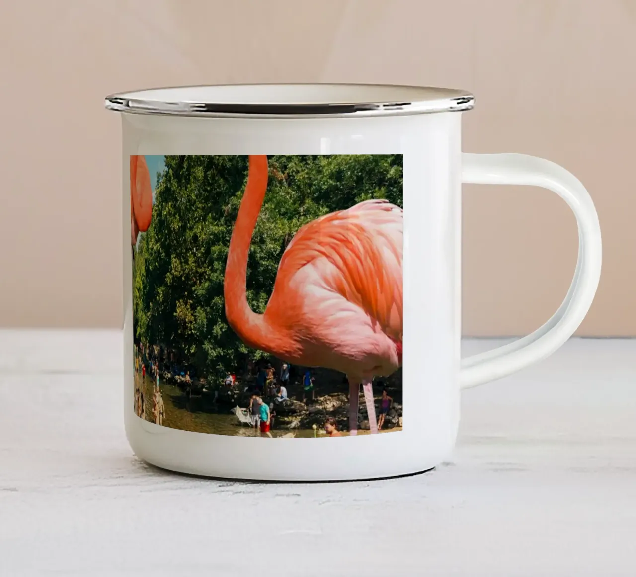 Flamingo shore tazza in smalto da MsGonzalez
