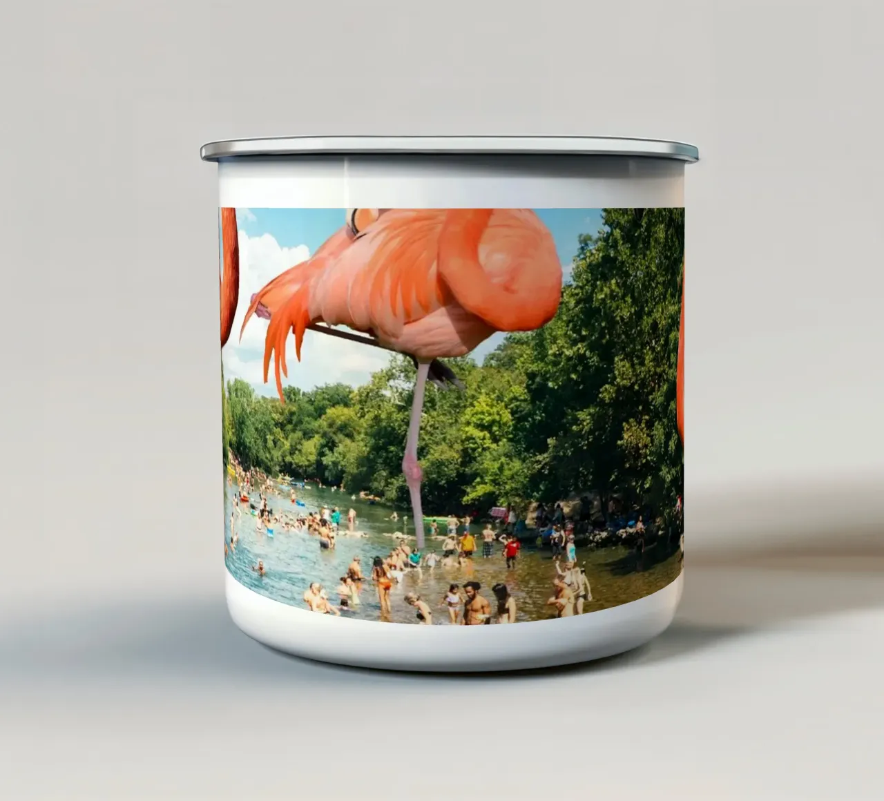 Flamingo shore tazza in smalto da MsGonzalez
