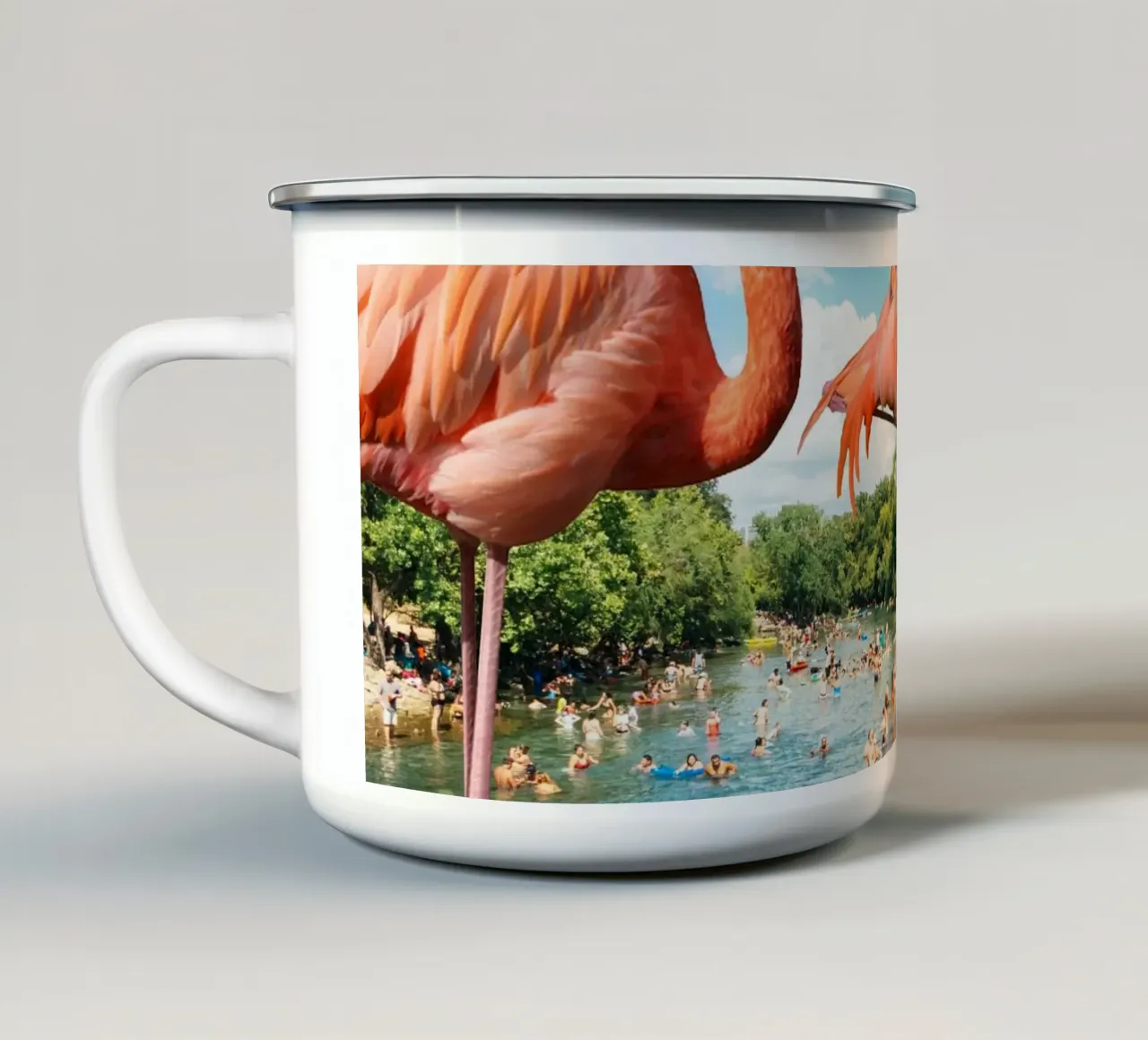 Flamingo shore tazza in smalto da MsGonzalez