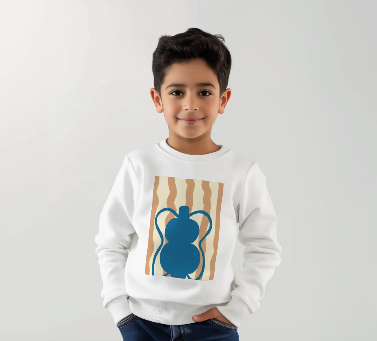 Vaso blu astratto - Ceramica d'ispirazione matissiana felpa bambino da vintagepod