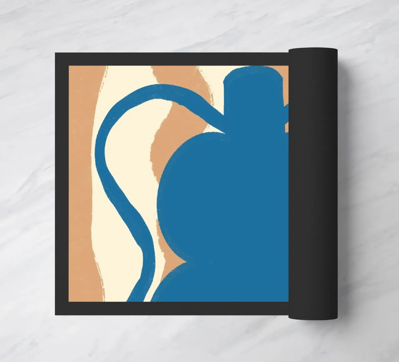Vaso blu astratto - Ceramica d'ispirazione matissiana zerbino da vintagepod