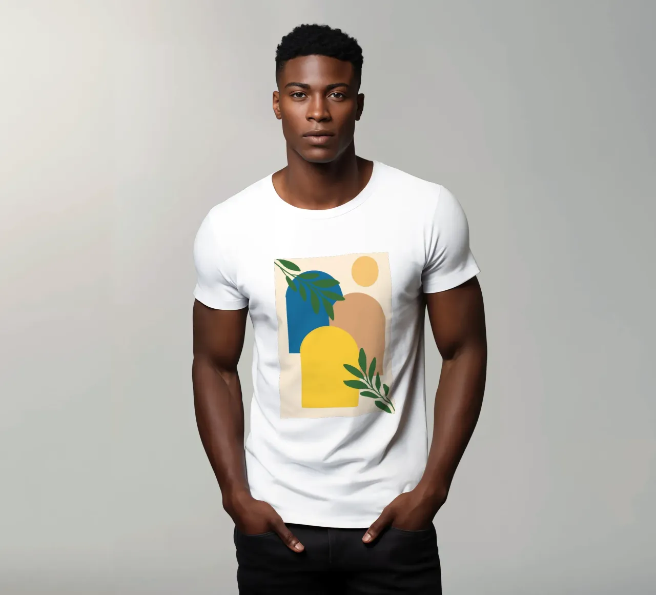 Arcos abstractos y botánicos - Boho moderno de mediados de siglo camiseta de vintagepod