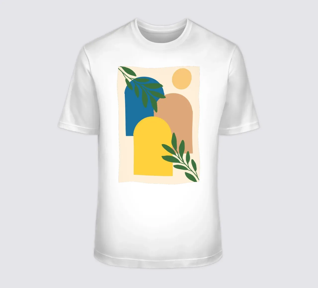 Arcos abstractos y botánicos - Boho moderno de mediados de siglo camiseta de vintagepod