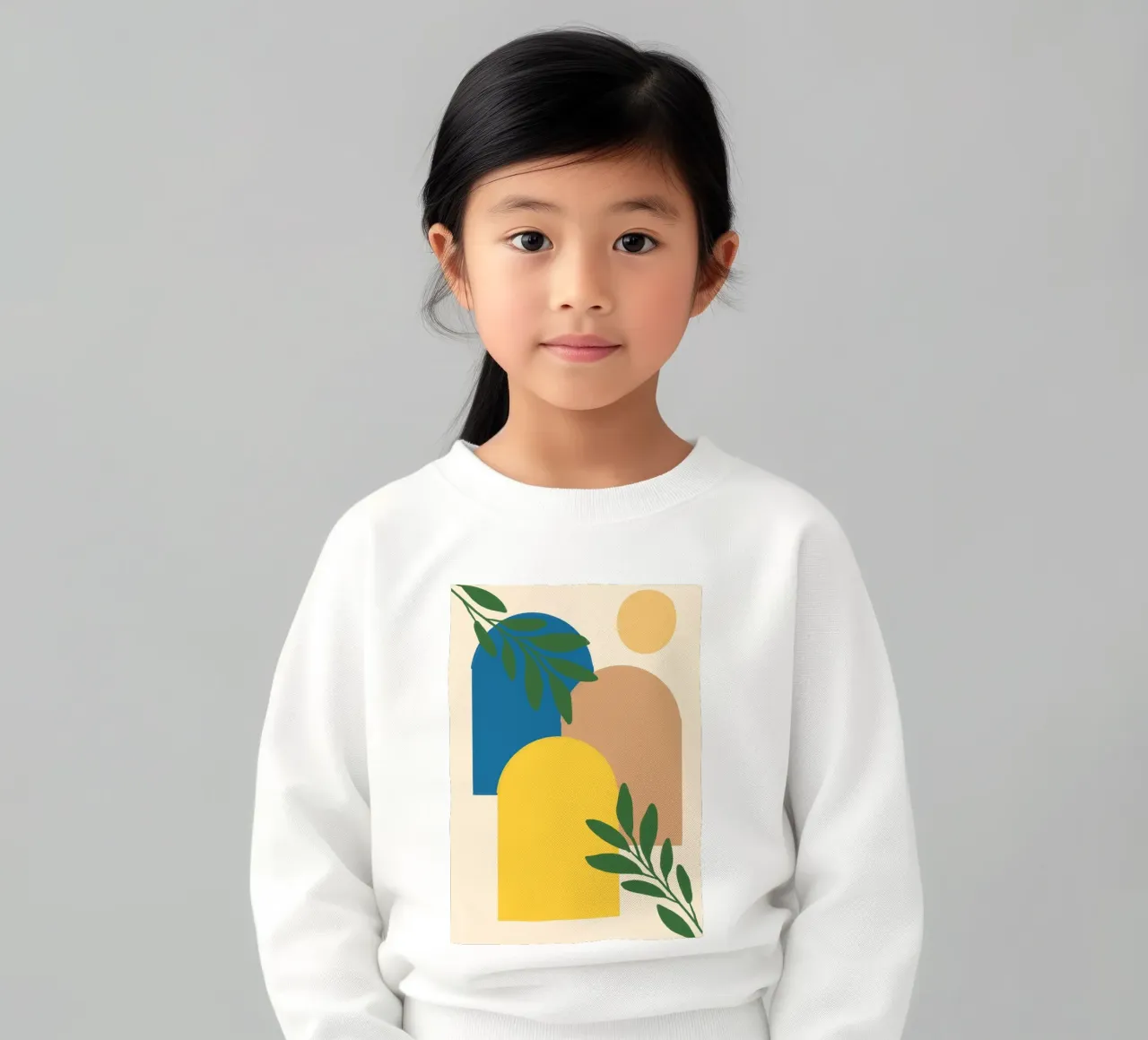 Arcos abstractos y botánicos - Boho moderno de mediados de siglo sudadera para niño de vintagepod