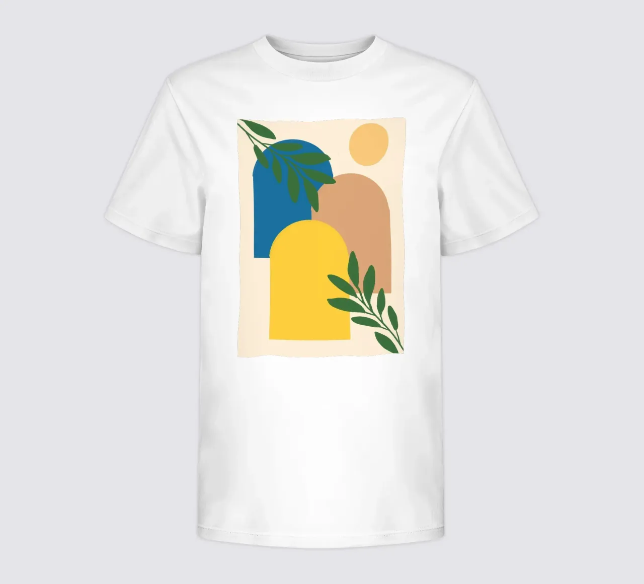 Abstract Arches & Botanicals - Mid-Century Modern Boho kids t-shirt by vintagepod