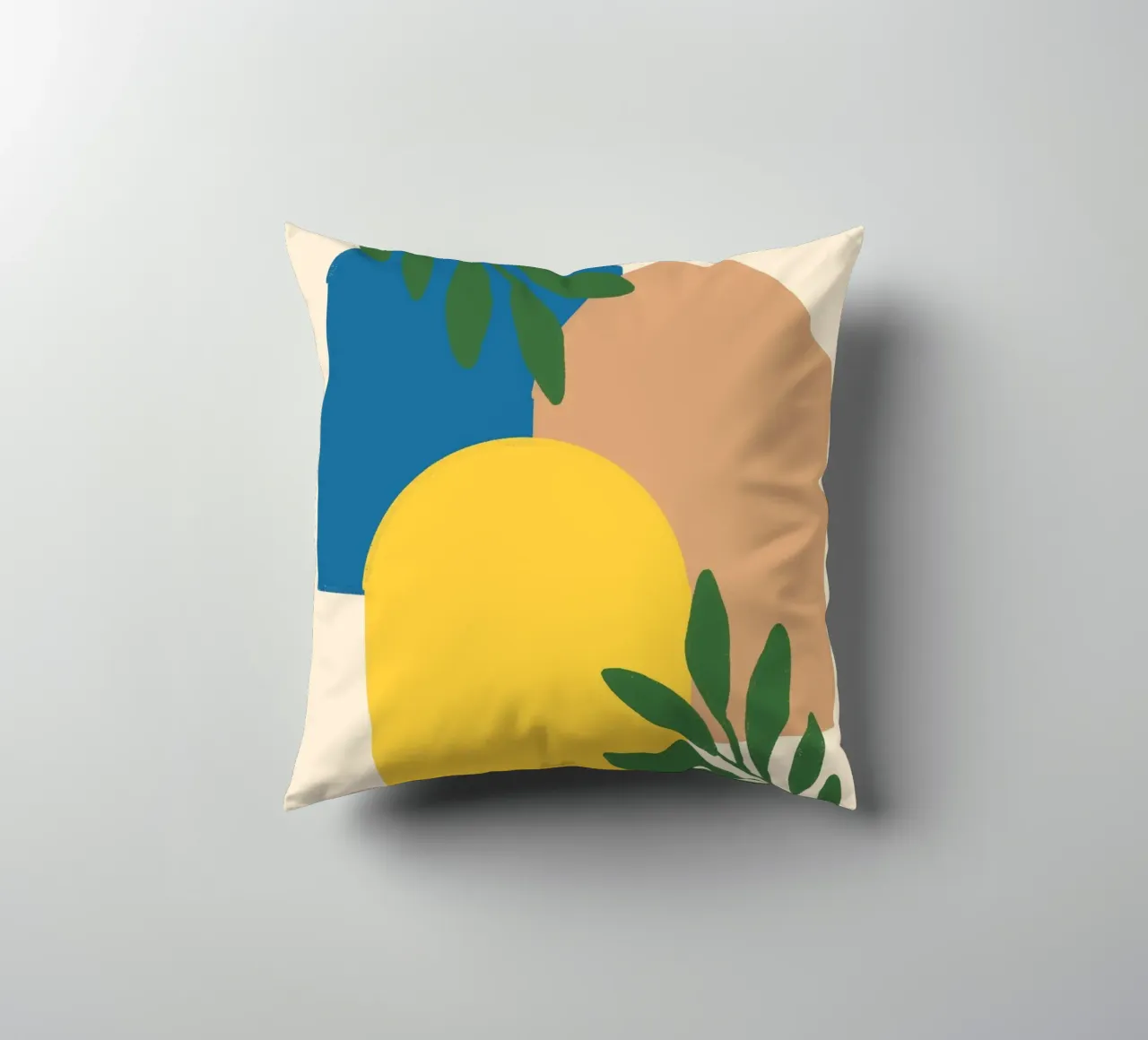 Archi astratti e piante botaniche - Boho moderno di metà secolo cuscino da vintagepod