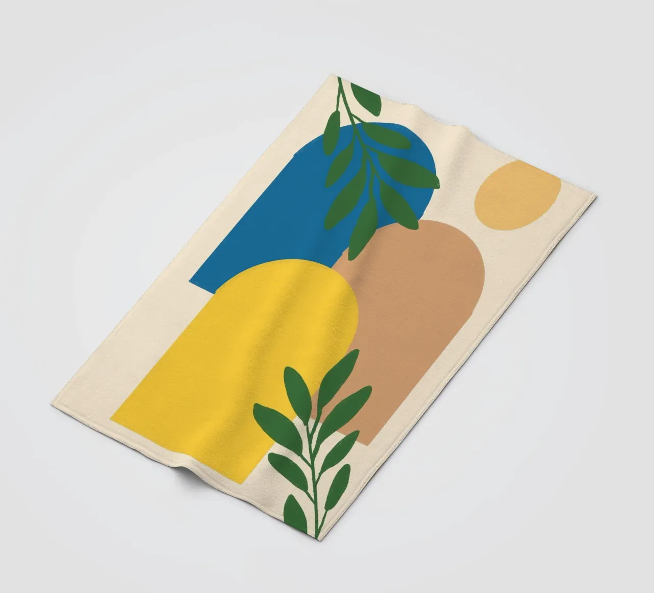 Archi astratti e piante botaniche - Boho moderno di metà secolo coperta in pile da vintagepod