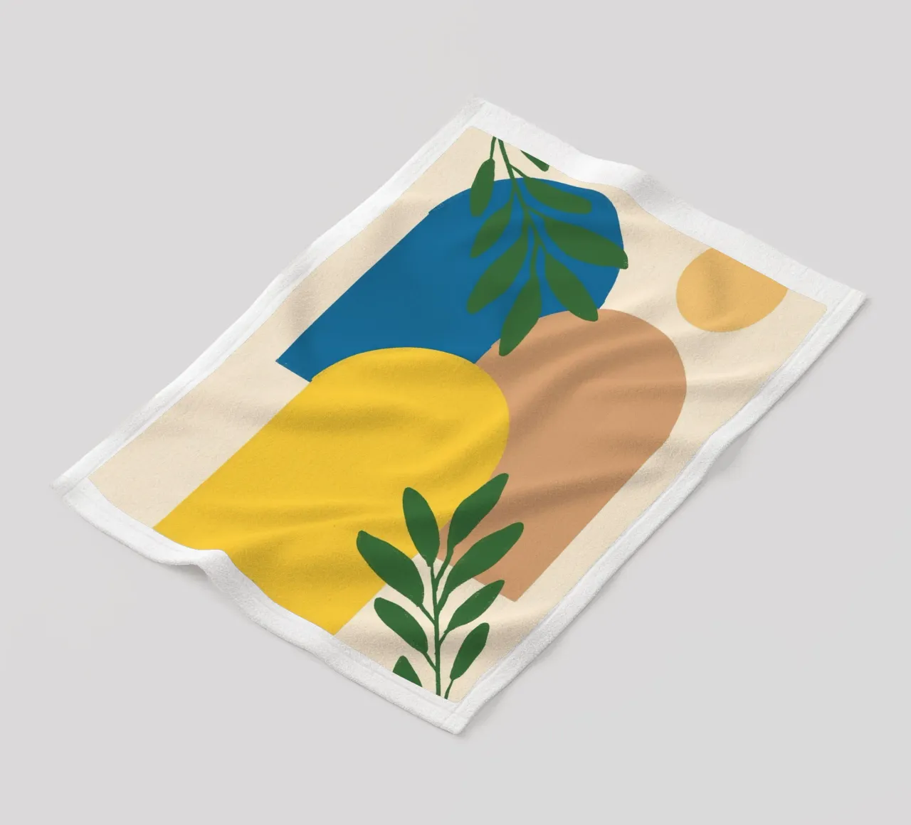 Archi astratti e piante botaniche - Boho moderno di metà secolo coperta in pile da vintagepod