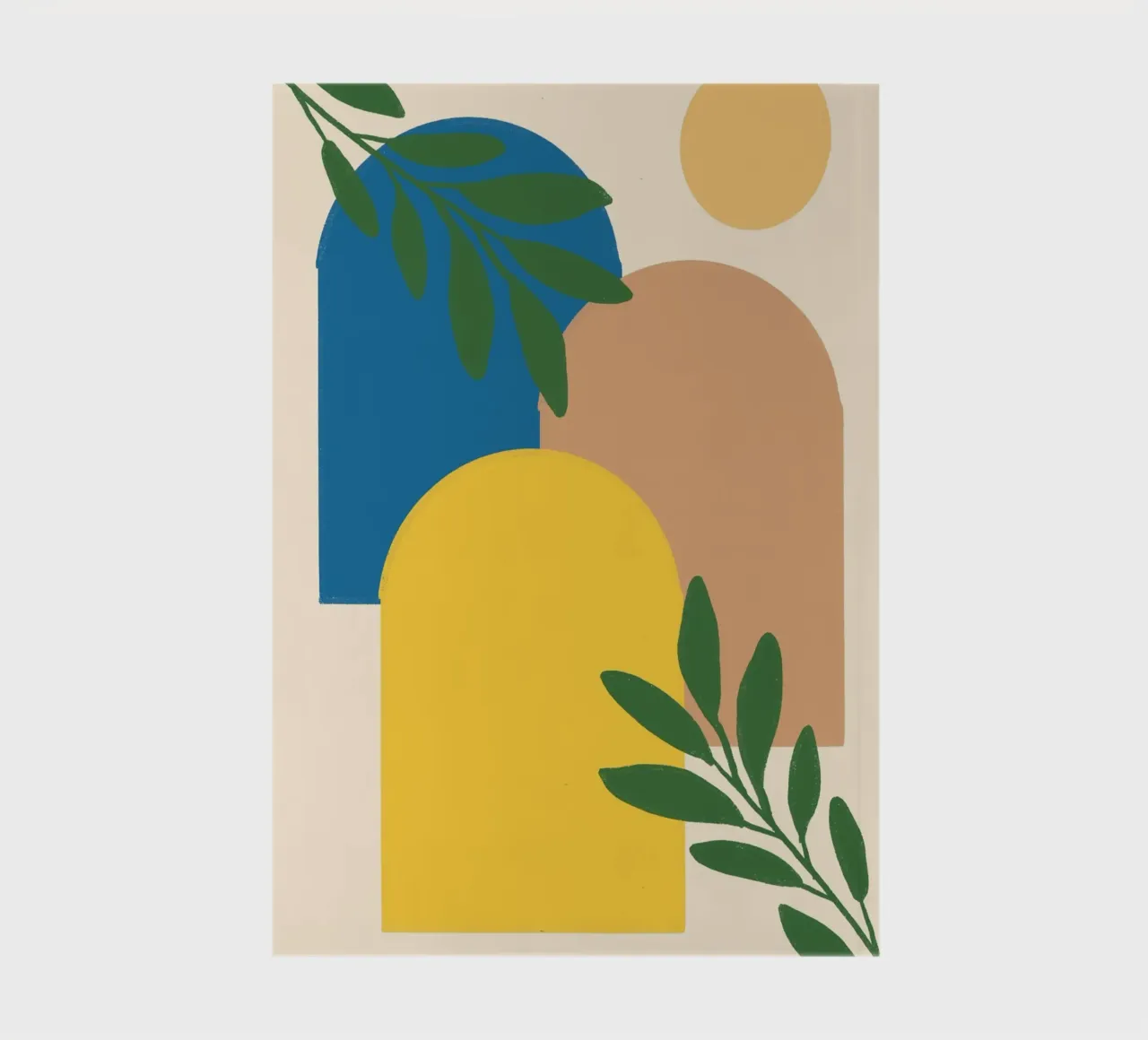 Archi astratti e piante botaniche - Boho moderno di metà secolo diario da vintagepod