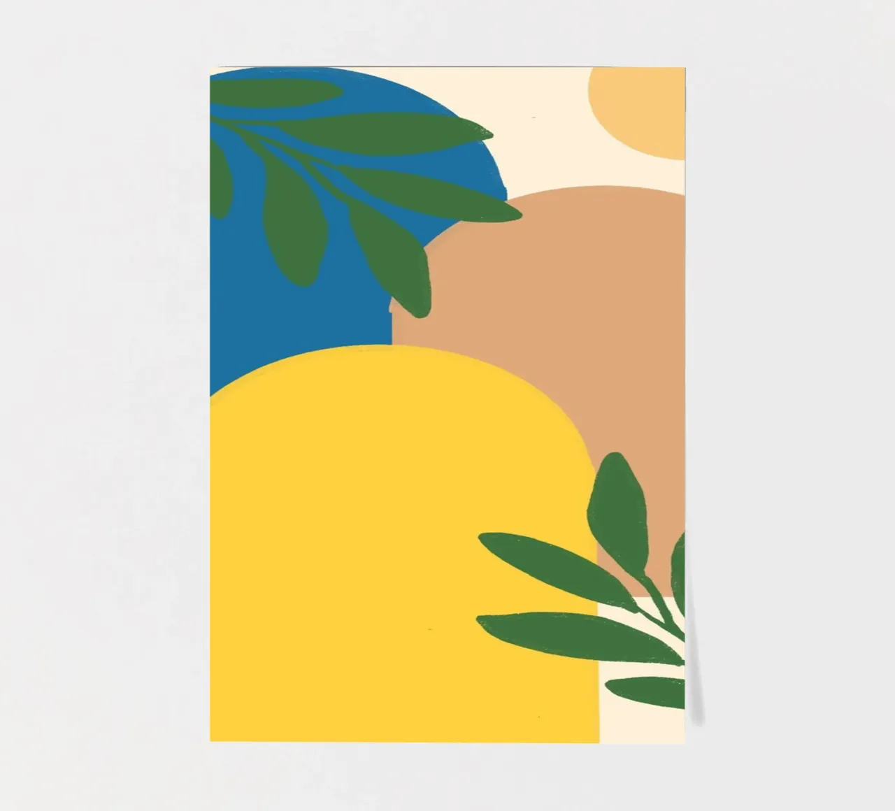 Archi astratti e piante botaniche - Boho moderno di metà secolo foglio adesivo da vintagepod
