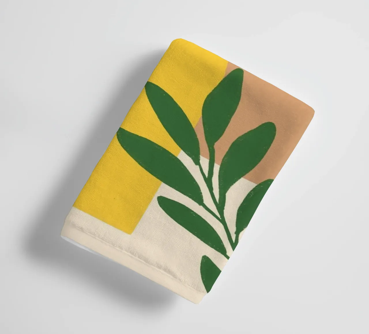 Arcos abstractos y botánicos - Boho moderno de mediados de siglo toalla de baño de vintagepod