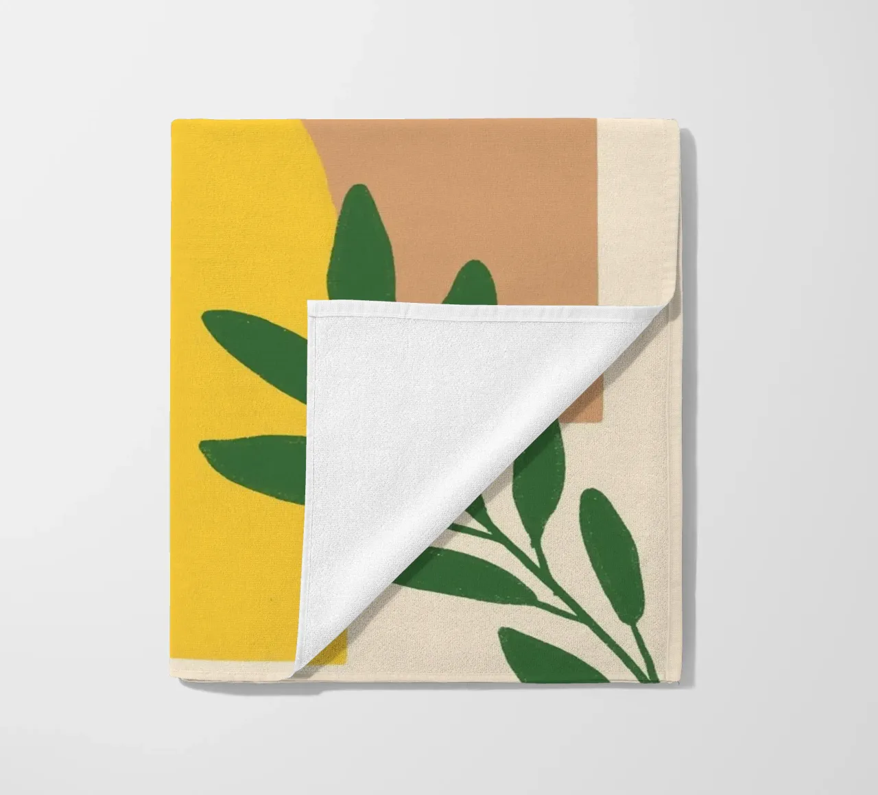 Archi astratti e piante botaniche - Boho moderno di metà secolo telo mare da vintagepod