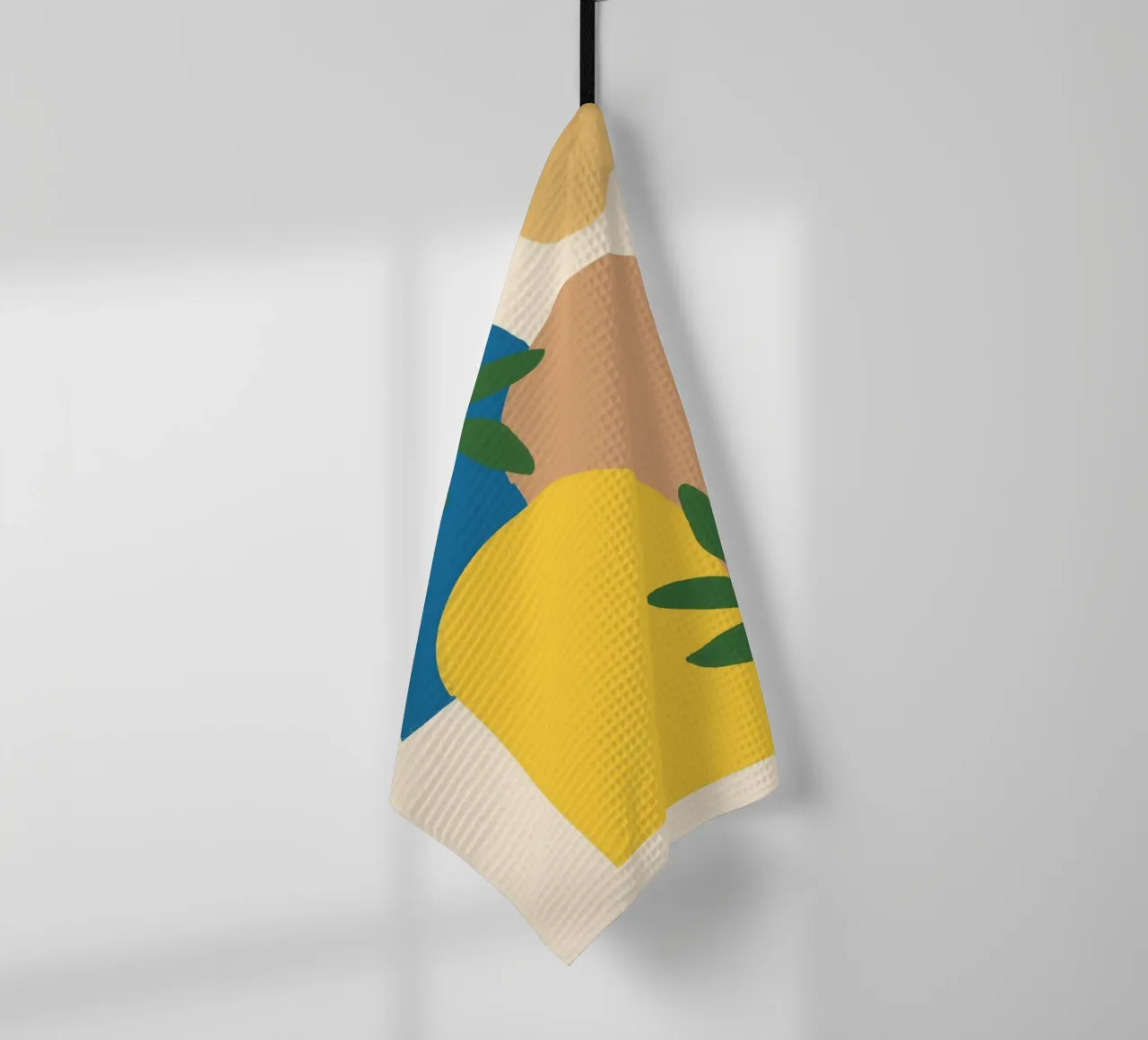 Arcos abstractos y botánicos - Boho moderno de mediados de siglo paño de cocina de vintagepod
