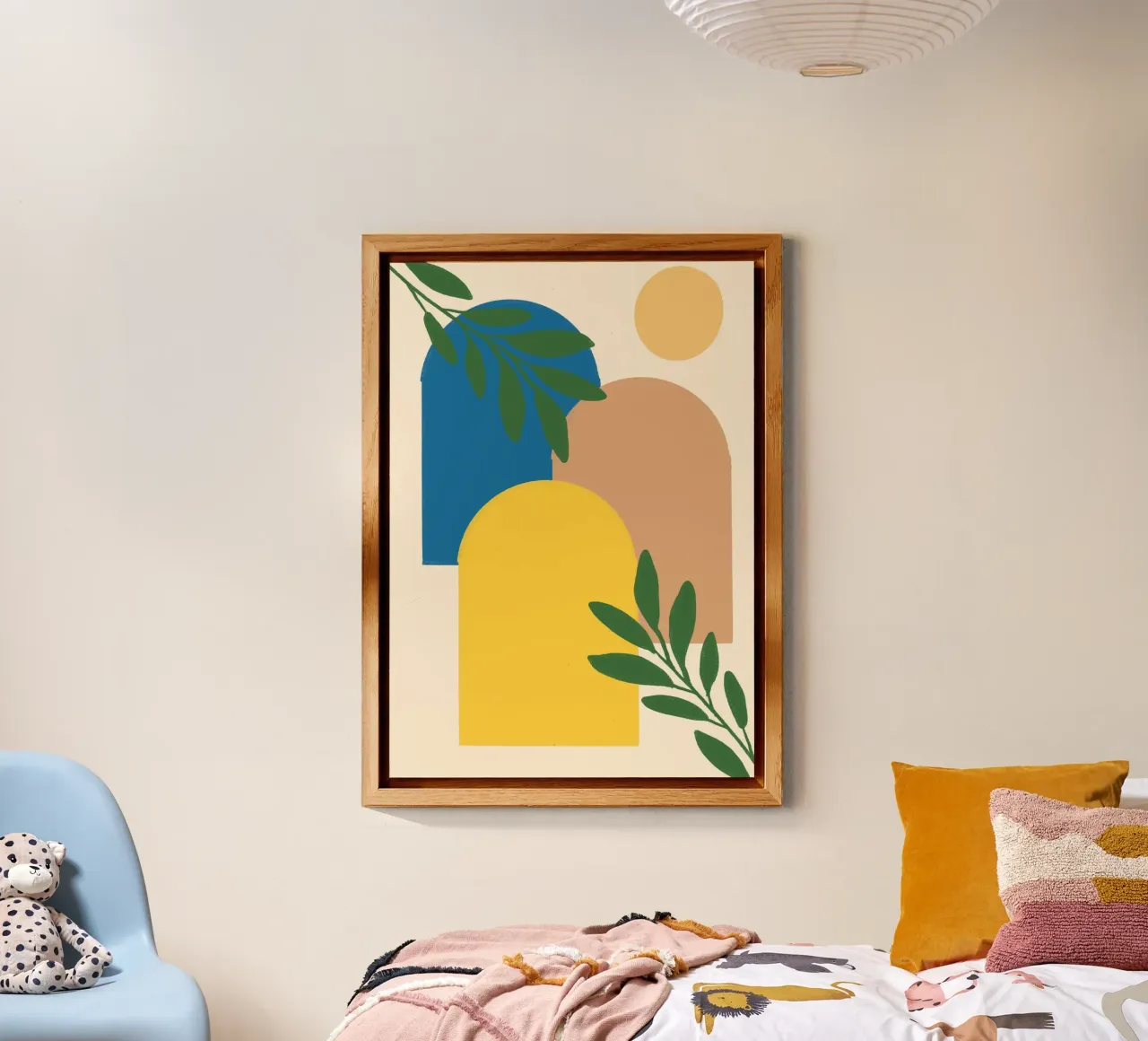 Arcos abstractos y botánicos - Boho moderno de mediados de siglo aluminio dibond de vintagepod