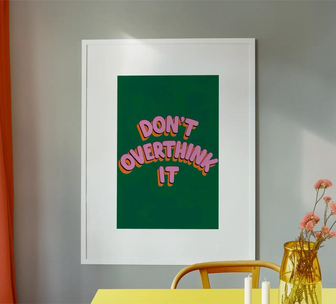 Denken Sie nicht zu viel darüber nach Poster mit Aluminium Rahmen von art quots shop