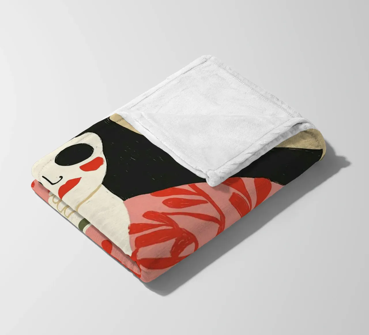 Donna bohémienne e dalmata al caffè - Stampa d'arte eccentrica coperta in pile da vintagepod