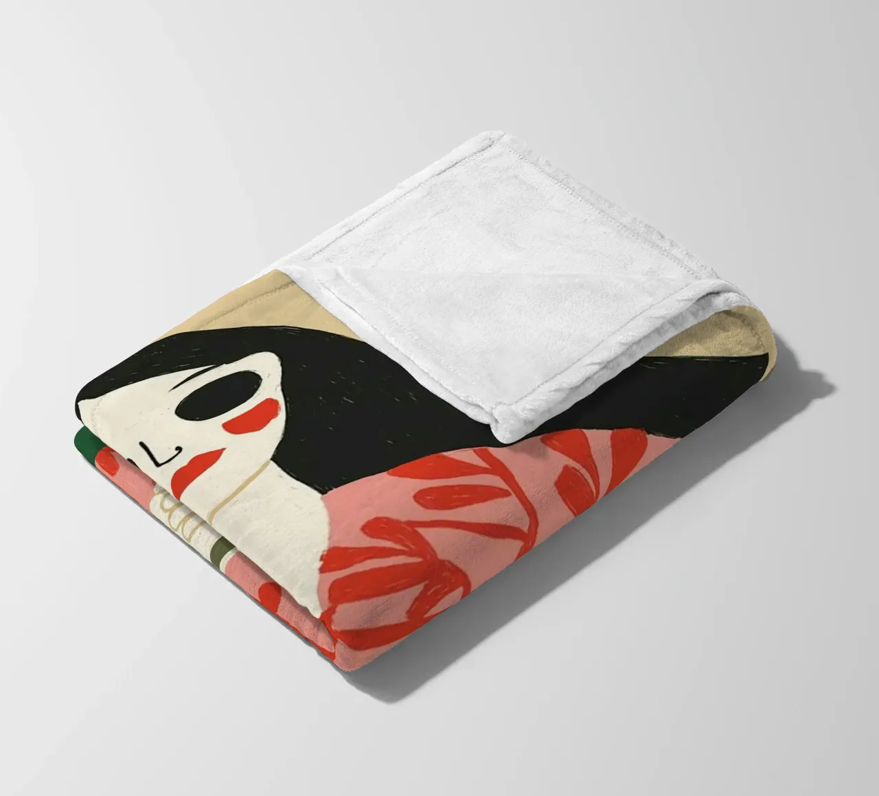 Donna bohémienne e dalmata al caffè - Stampa d'arte eccentrica coperta in pile da vintagepod