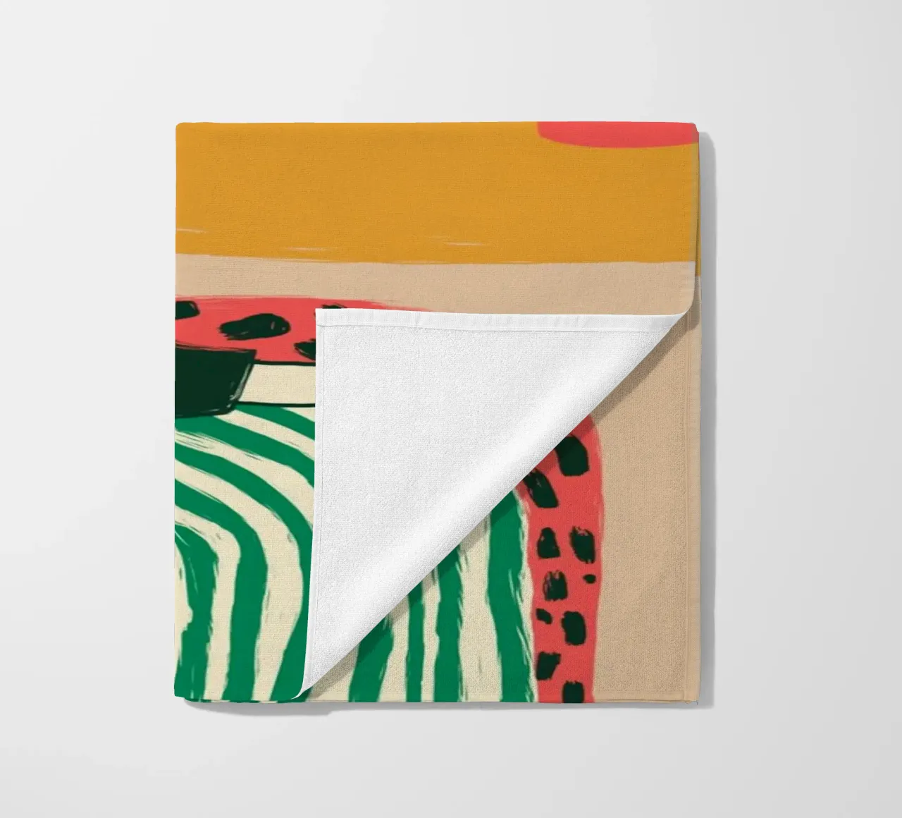 Boho vrouw rustend - Café Comfort Art Print strandhanddoek van vintagepod