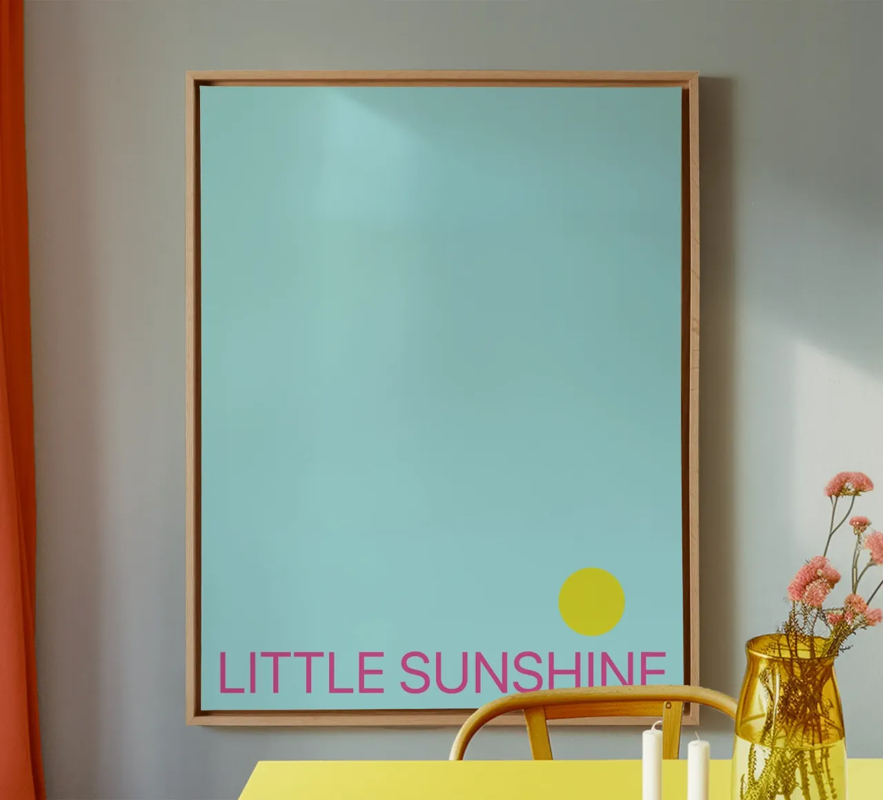 Piccolo sole tela con Cornice a cassetta da Sunshine Design