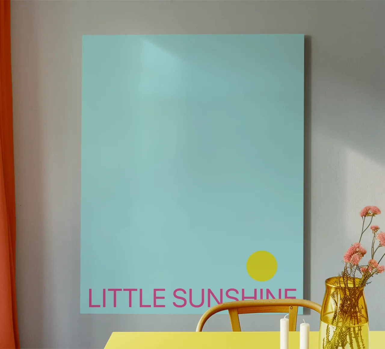 Piccolo sole tela con Cornice a cassetta da Sunshine Design