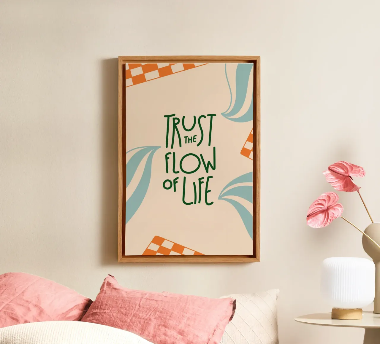 fidarsi del flusso tela con Cornice a cassetta da art quots shop