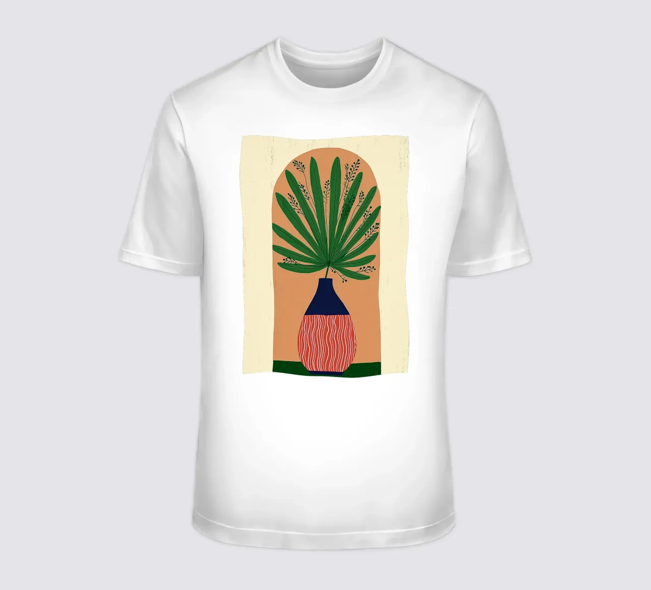 Vase abstrait en forme de palmier - Archway Botanical Art t-shirt de vintagepod