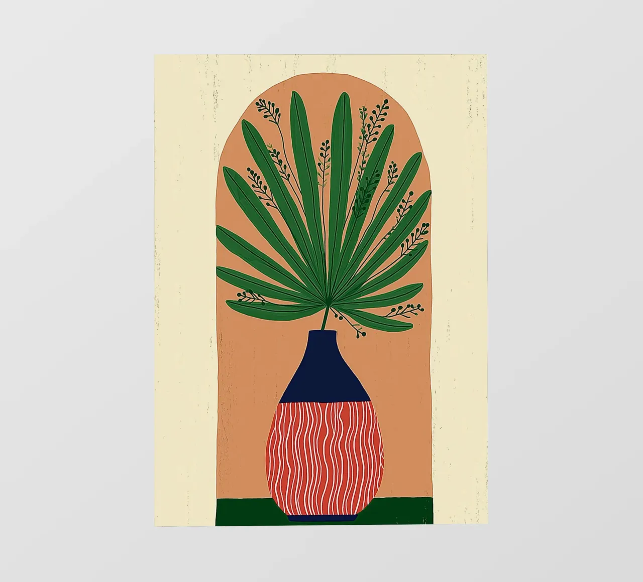 Vase abstrait en forme de palmier - Archway Botanical Art bâche pvc de vintagepod