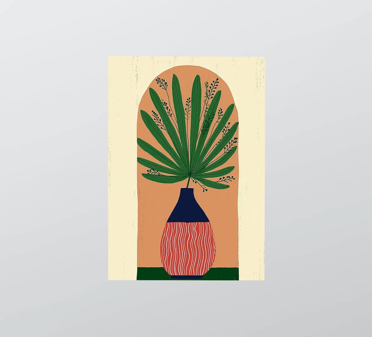 Vase abstrait en forme de palmier - Archway Botanical Art autocollant de vintagepod