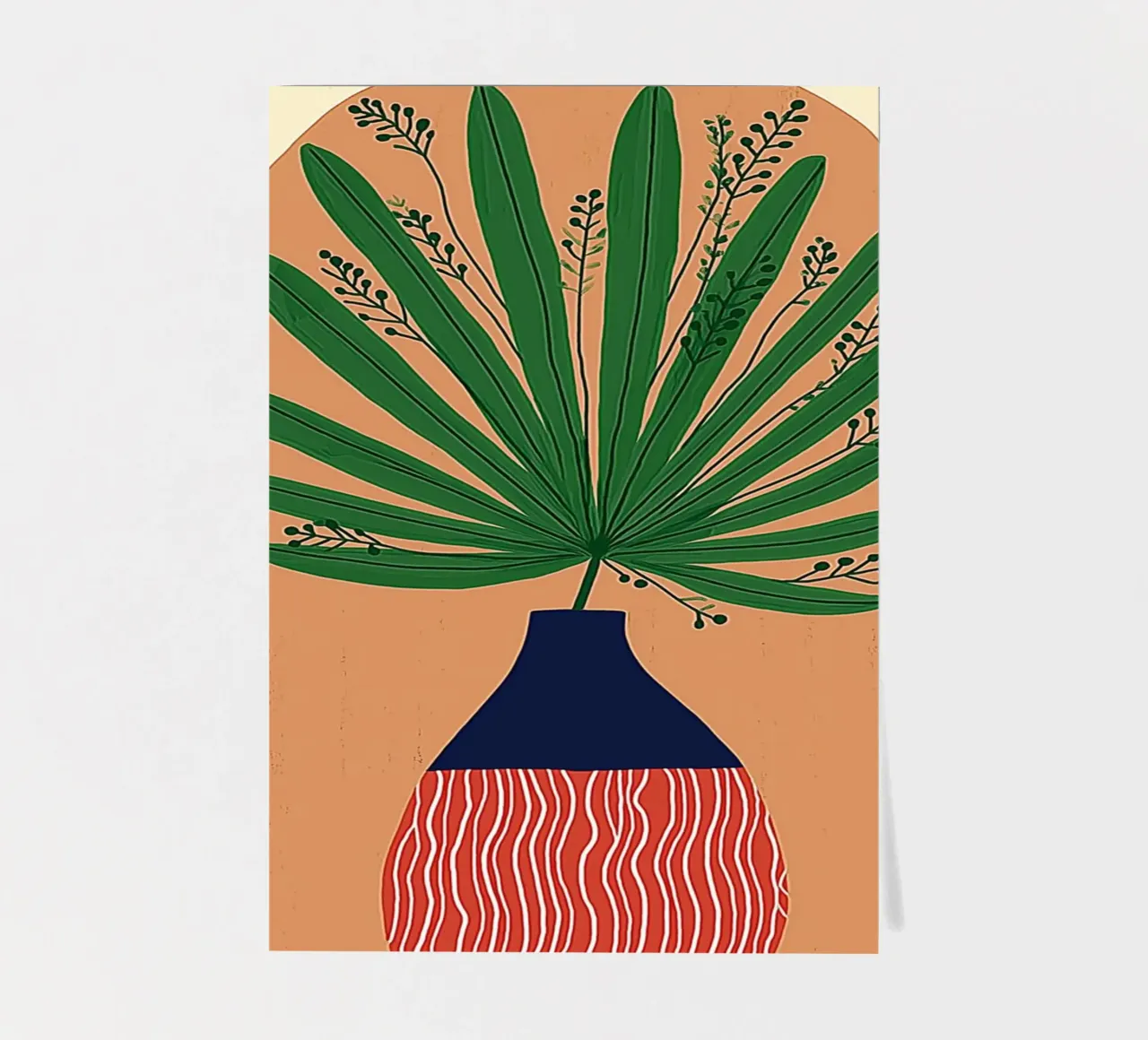 Vase abstrait en forme de palmier - Archway Botanical Art planche autocollant de vintagepod